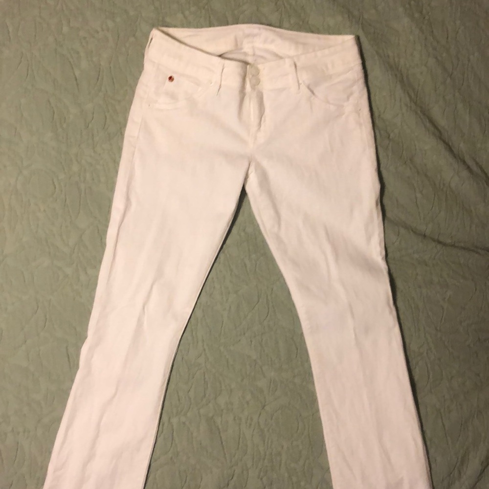 Hudson White Bootleg Jeans